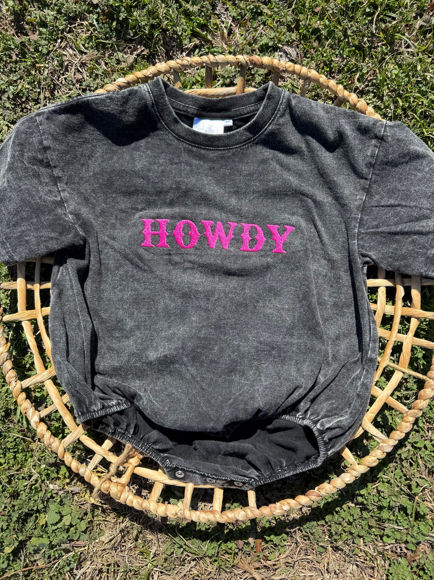Acid Wash Tee - Embroidered