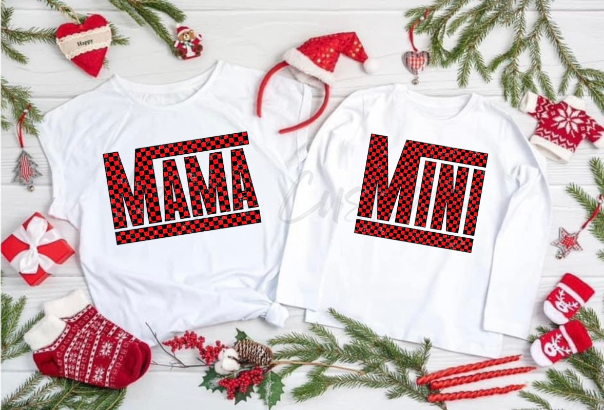 Mama/Mini Checkered Merry