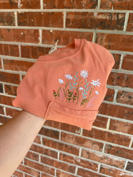 Pocket flower tees